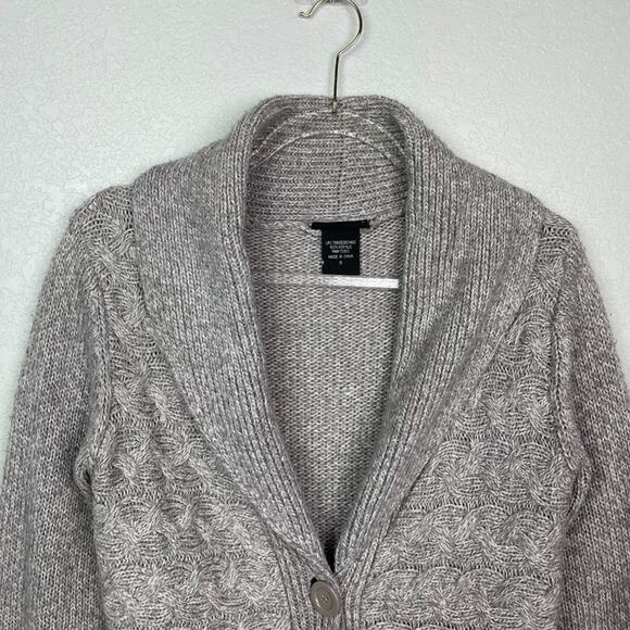 IT'S OUR TIME Taupe Tunic Length Button Down Cardigan Size S - Picture 2 of 9
